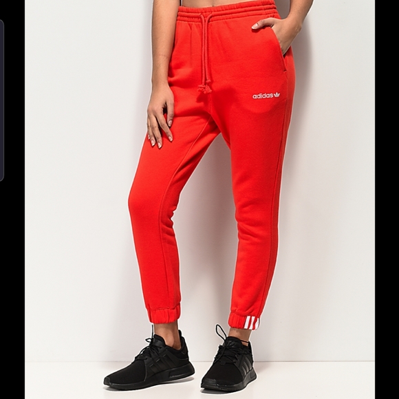 red adidas tracksuit set